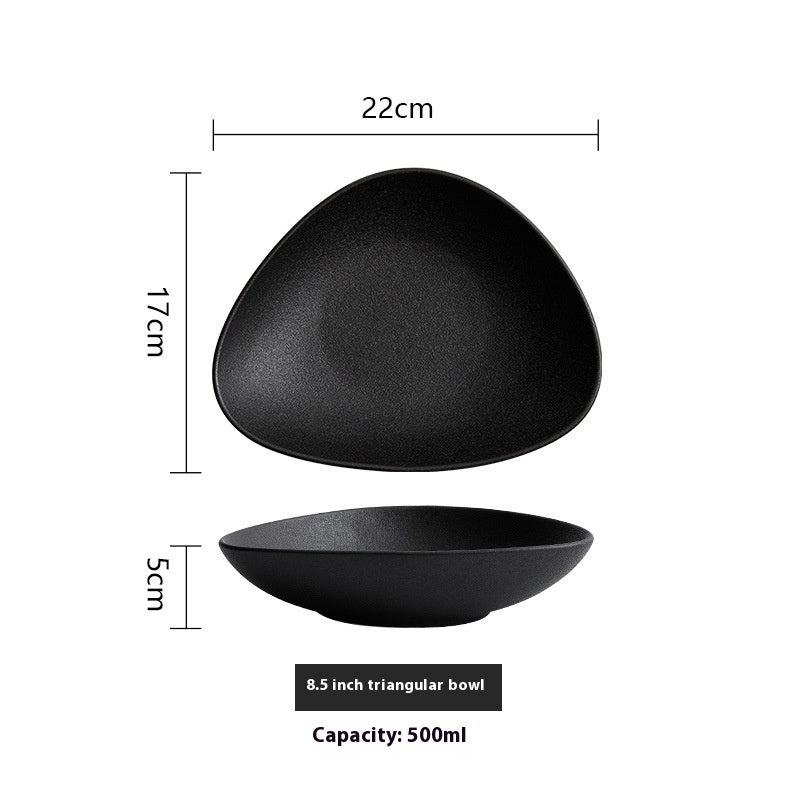 Black Organic-Shape Dinner Plate