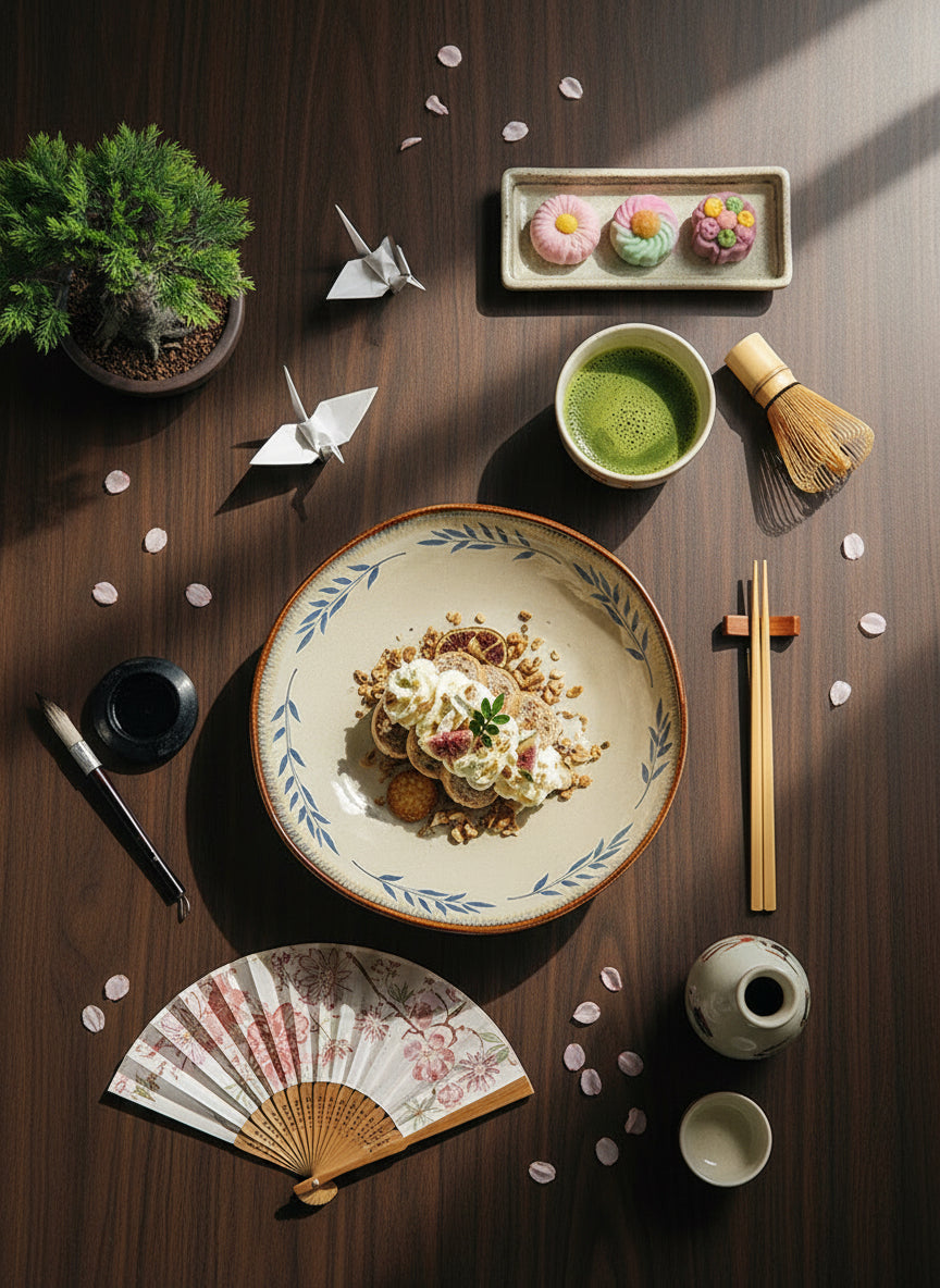 (青いフローラルボウル)Aoba Blue Floral Bowl