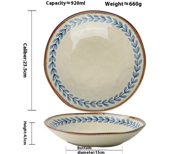 (青いフローラルボウル)Aoba Blue Floral Bowl